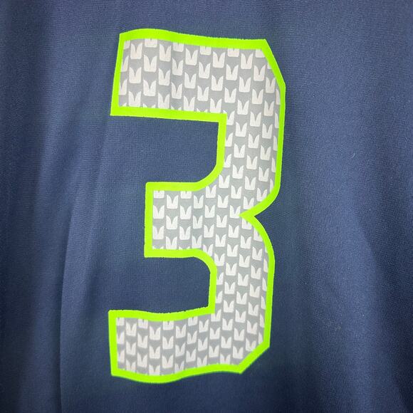 Nike NFL On Field Mens Seattle Seahawks #3 Russell Wilson Blue Home Jersey XL - Picture 7 of 13